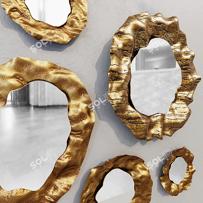 Gilded Nenufar Wall Decor 3D model image 2