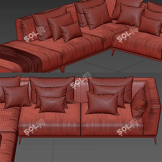 Modern Olivier Divano Sofa 3D model image 3