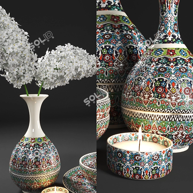 Persian Handcraft Decoration Set 3D model image 2