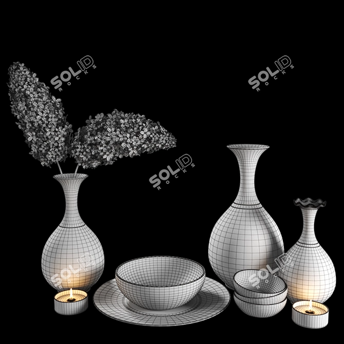 Persian Handcraft Decoration Set 3D model image 3