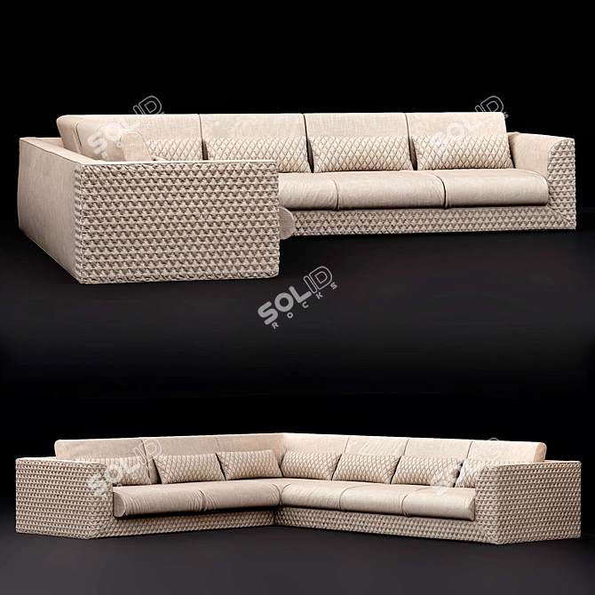 Cooper Quilt Corner Sofa 3D model image 1