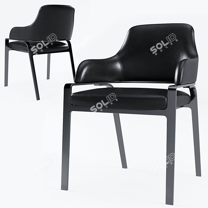 Elegant Gazelle Dining Chair 3D model image 1
