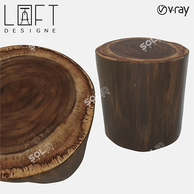 Sleek Loft Stool 2039 3D model image 1