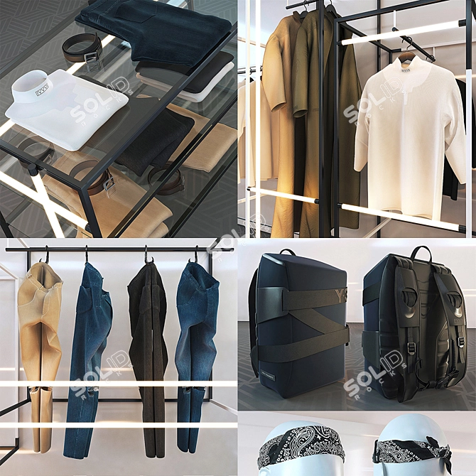 Title: Fashion Essentials: Stylish Clothing & Accessories 3D model image 2