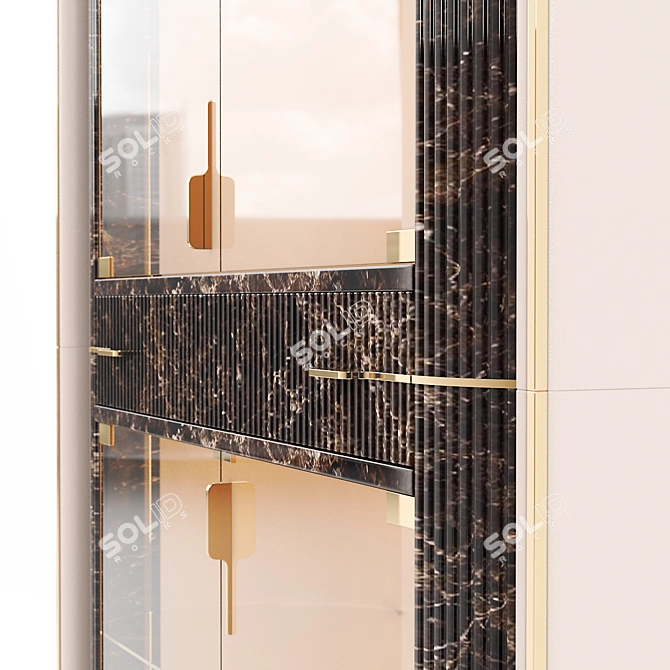 Eclipse Leather Vitrine: Modern Luxury Lighting 3D model image 2