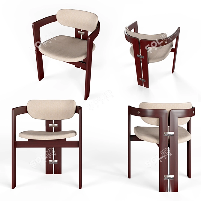 Sleek Pamplona Chair: Italian Design, Original Fabric 3D model image 2