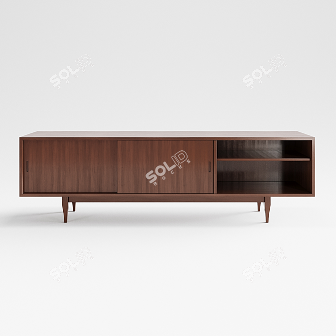 Versatile Wood Console 3D model image 1