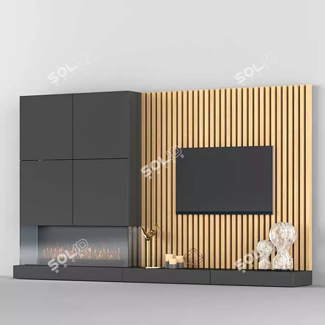 Modern TV Stand - 32 3D model image 2