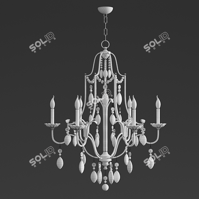 Elegant Valentina Chandelier - 6 Light Tier 3D model image 2