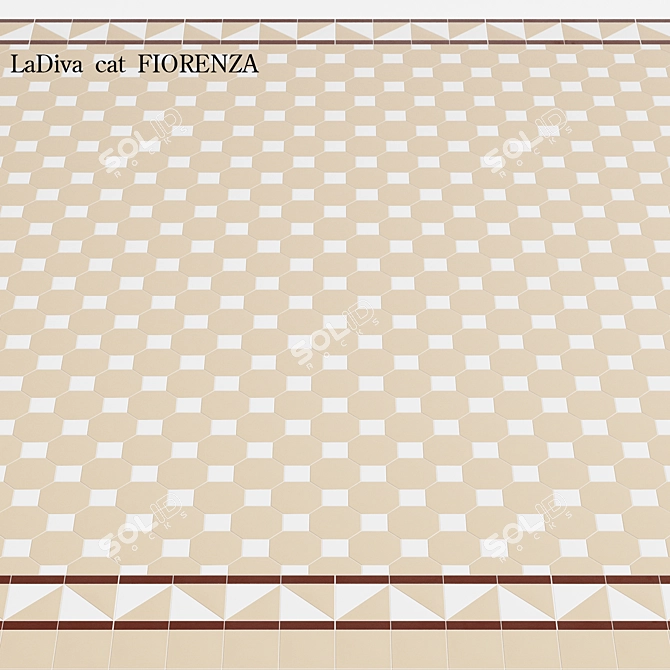 Stylish LaDiva cat FIORENZA: Polished Tile 3D model image 1