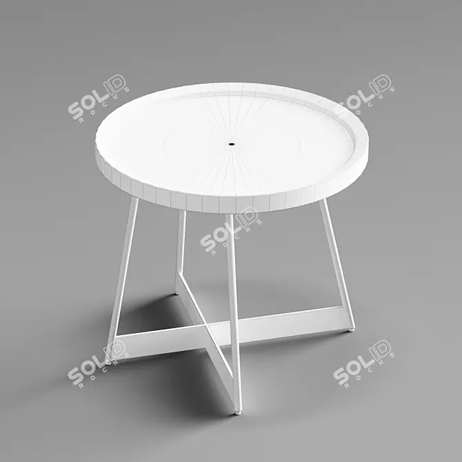 Elegant Hampton Gloss Round Side Table 3D model image 1