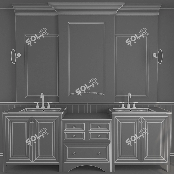 Luxury Master Bathroom Furniture Set 3D model image 3