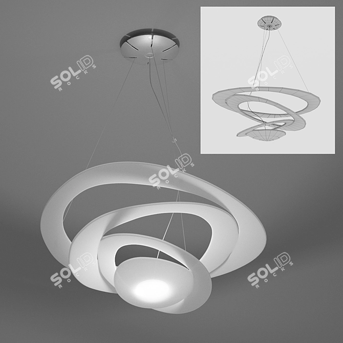 Sleek Mini Pendant Light 3D model image 3
