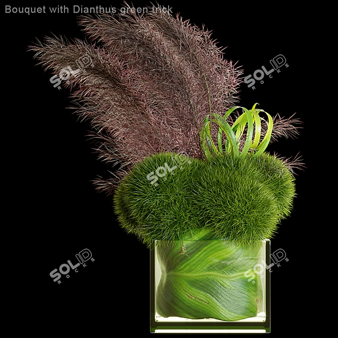 Dianthus Green Trick Bouquet: Fresh Floral Elegance! 3D model image 1