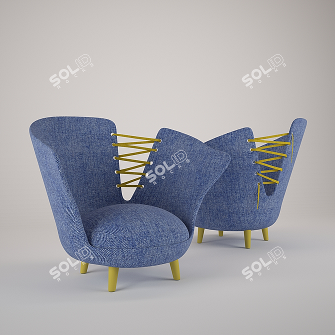 Corsetto: Sophisticated Elegance in an Armchair 3D model image 1