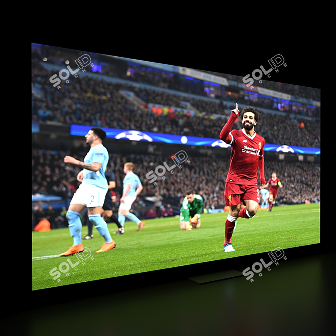 Samsung Q90R 4K Qled Smart TV | 55", 65", 75" | No-Background Display 3D model image 3