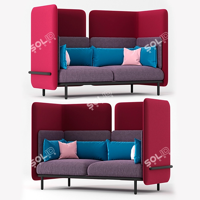 BuzziSpark 2-Seater High-Back Sofa 3D model image 2