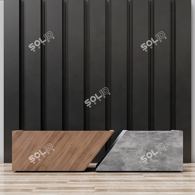 Sleek Reception Desk 3D model image 1