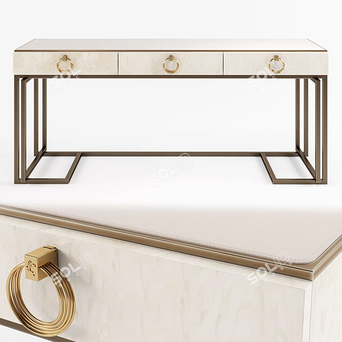 Elegant Wood Console Table: Cantori VOYAGE 3D model image 1