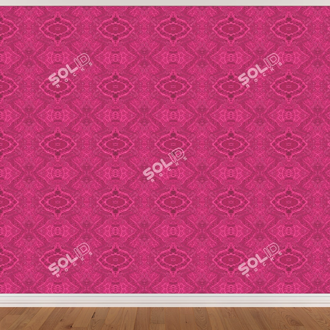 Seamless Wallpaper Set 141: 3 Colors 3D model image 3