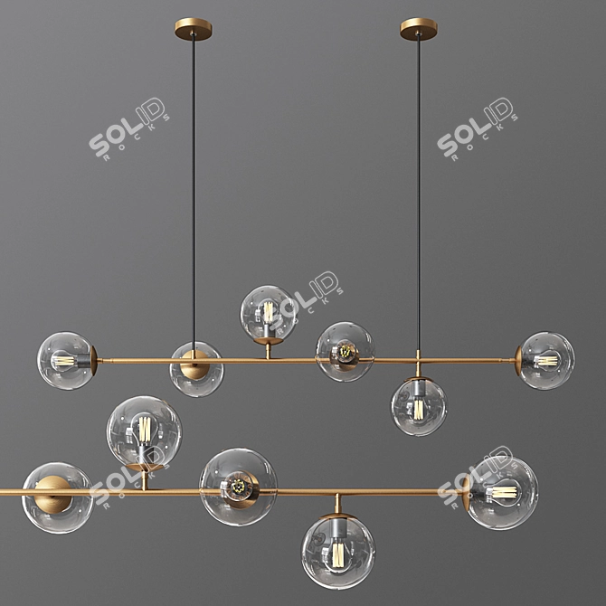 Sia Chandelier: Sleek & Stylish Loft Lighting 3D model image 1