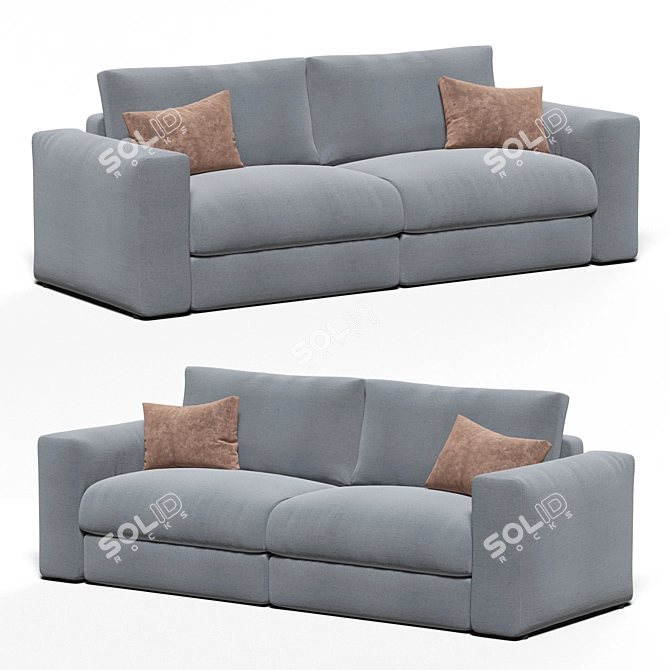 Modern Flat Type Moon Sofa 3D model image 1