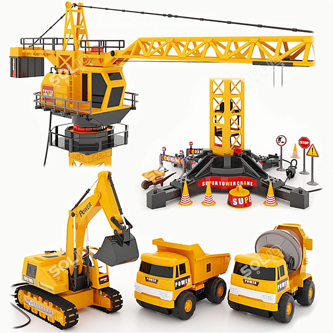 Mod-Builder Construction Game Set 3D model image 2