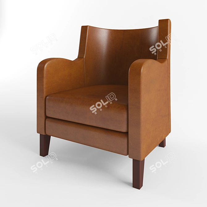 Cozy Brown Sofa 3D model image 1