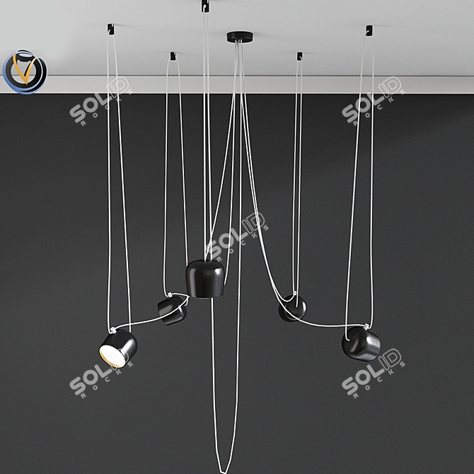 Modern Hanging Light Fixture - 3dsmax 2011 & obj Format 3D model image 1