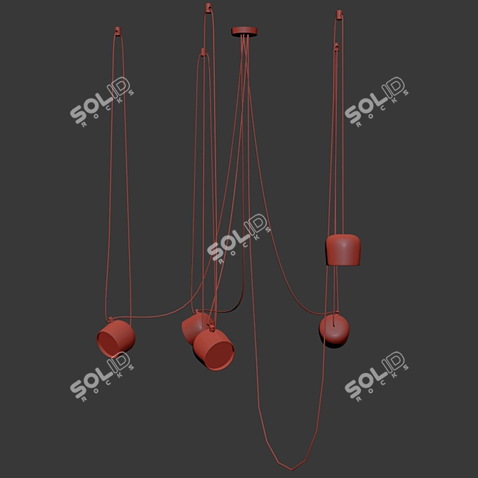 Modern Hanging Light Fixture - 3dsmax 2011 & obj Format 3D model image 2