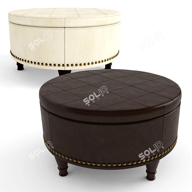 Elegant Ellen Storage Ottoman: Stylish, Spacious & Functional 3D model image 1