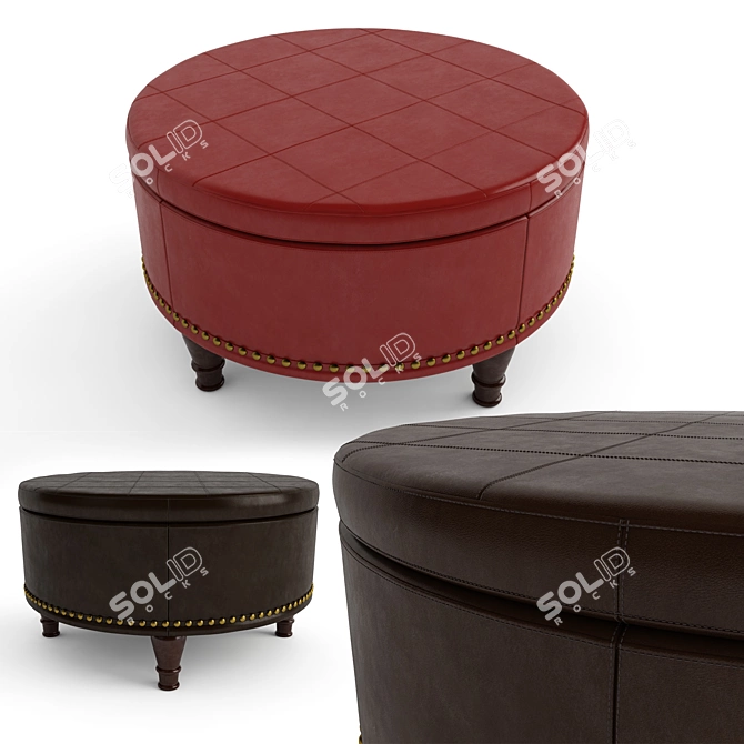 Elegant Ellen Storage Ottoman: Stylish, Spacious & Functional 3D model image 2