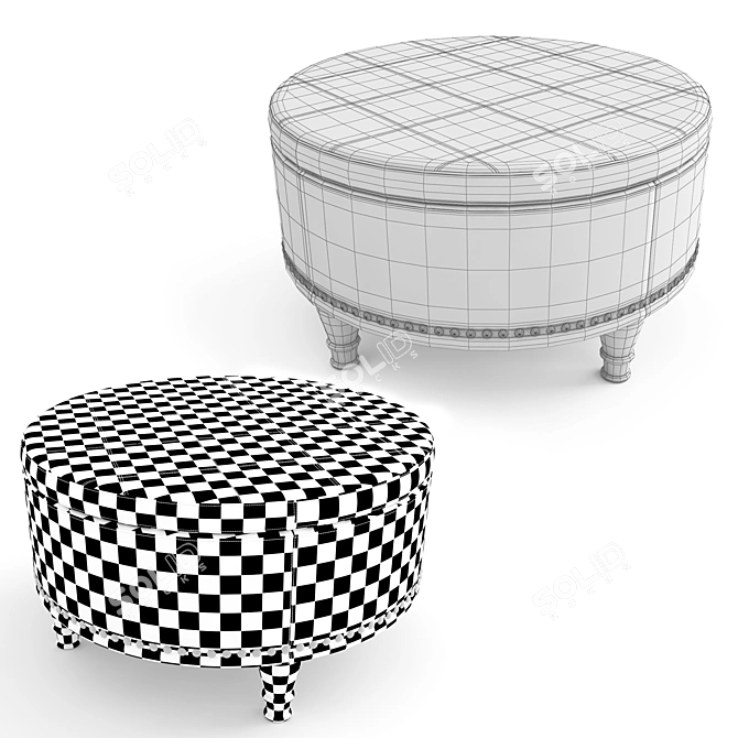 Elegant Ellen Storage Ottoman: Stylish, Spacious & Functional 3D model image 3