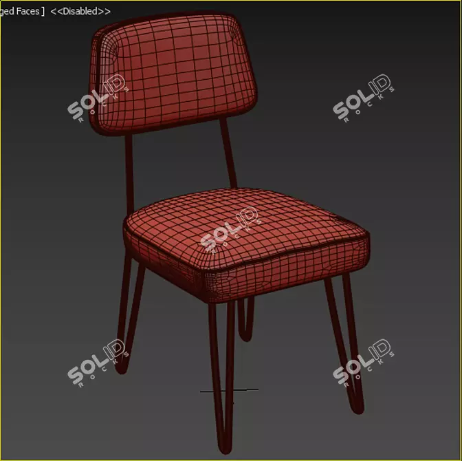 Vintage Style Metal Chair: Daffo Black 3D model image 2