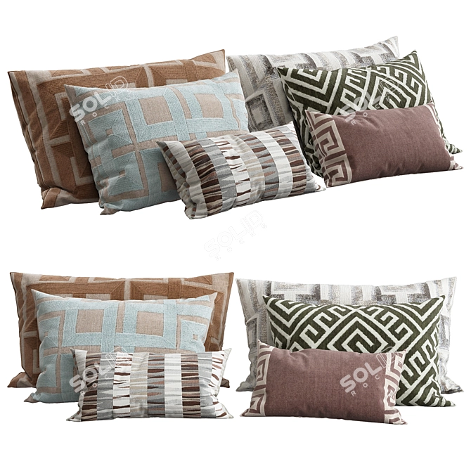 Elegant Accent Cushions 3D model image 1