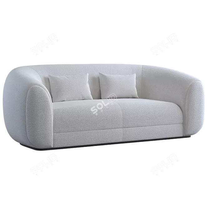 Luxury Dark Grey Round Design Sofa 3D model image 3