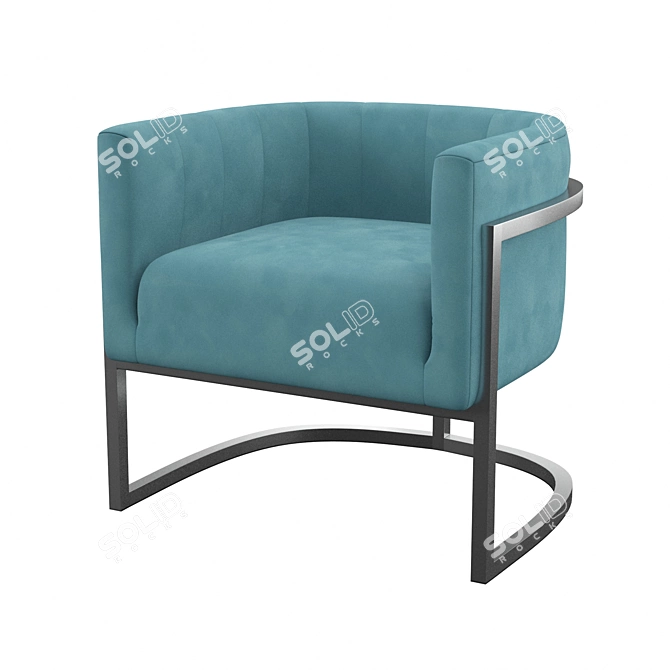 Elegant Upholstered Arm Chair 3D model image 2