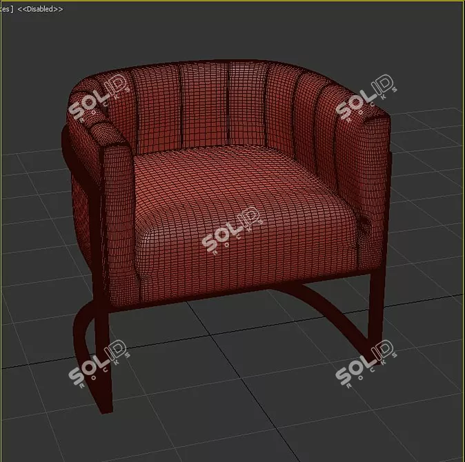 Elegant Upholstered Arm Chair 3D model image 3