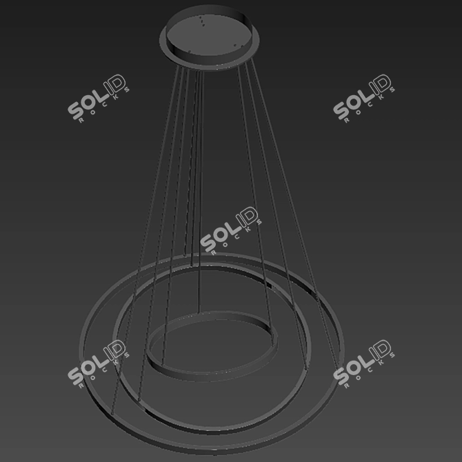 Contemporary Black Acrylic Ring Pendant 3D model image 1