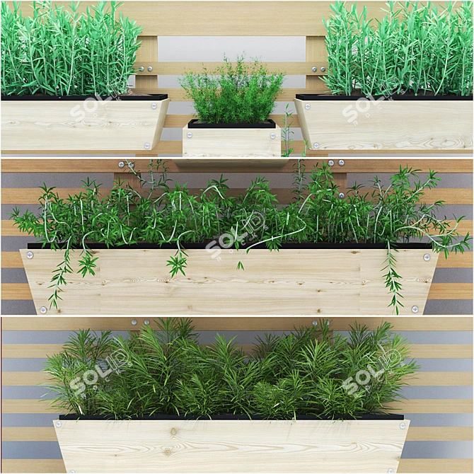 Versatile Shelf Planter: Stylish Box for Plants 3D model image 2
