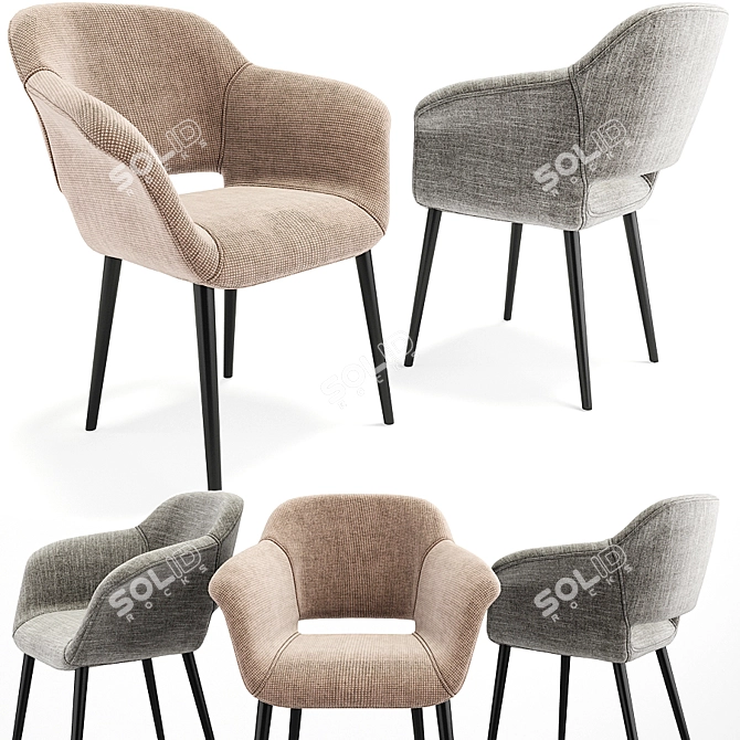 Sleek Modern Megan Armchair 3D model image 1