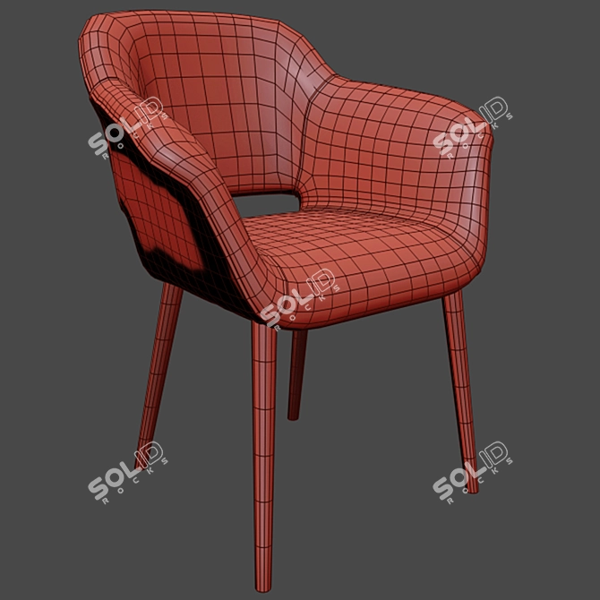 Sleek Modern Megan Armchair 3D model image 2