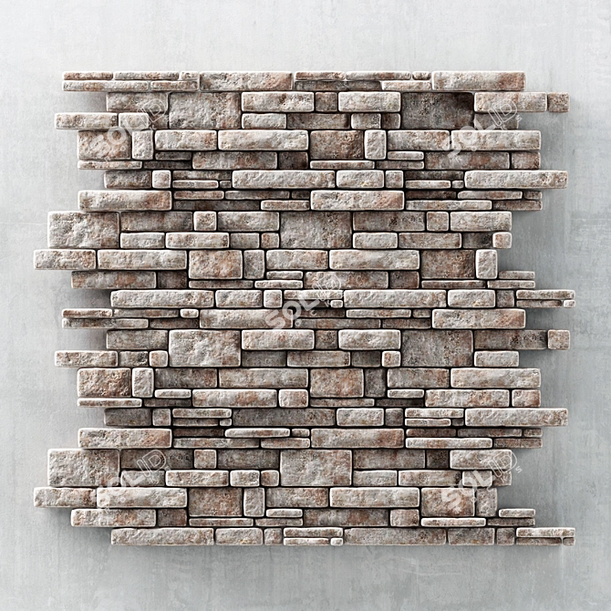 Brick Texture Panel - 3D Max Compatible 3D model image 1