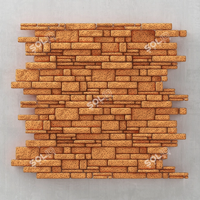 Brick Texture Panel - 3D Max Compatible 3D model image 3