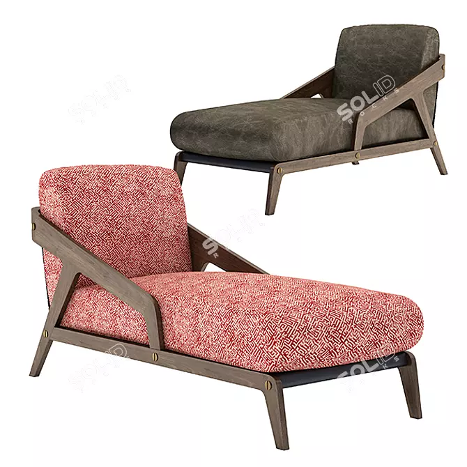 Elegant Black Tie Lounge 3D model image 1