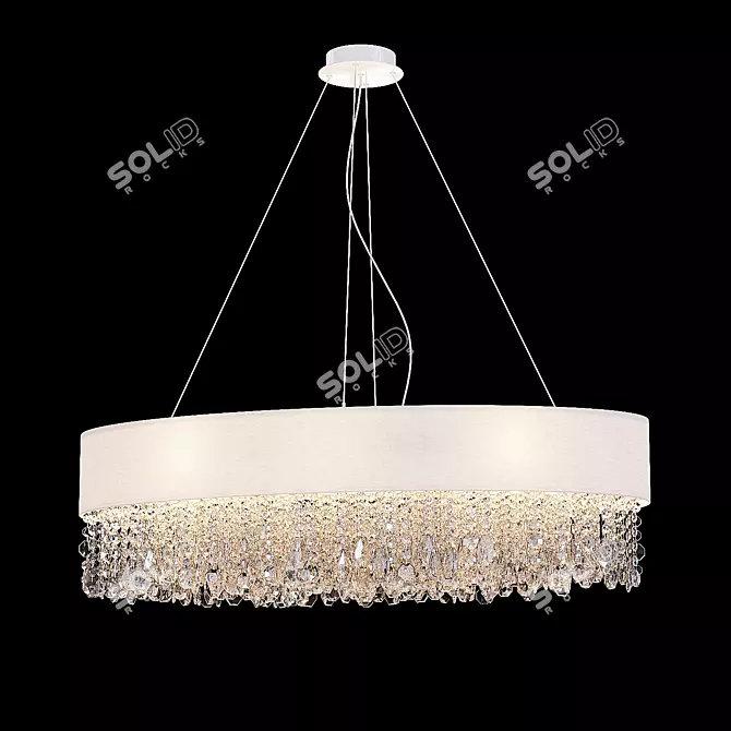Maytoni MOD600PL-09W - White Metal Chandelier with Textile Shade 3D model image 1