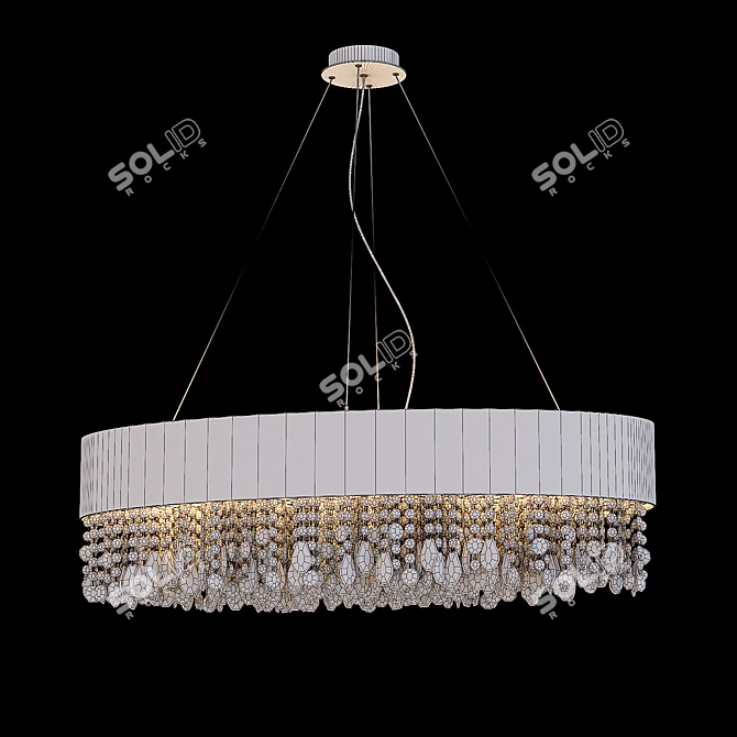 Maytoni MOD600PL-09W - White Metal Chandelier with Textile Shade 3D model image 3