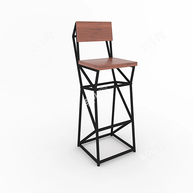 Stylish Loft Barstool - Russian Translation: Стильный барный стул Лофт 3D model image 1