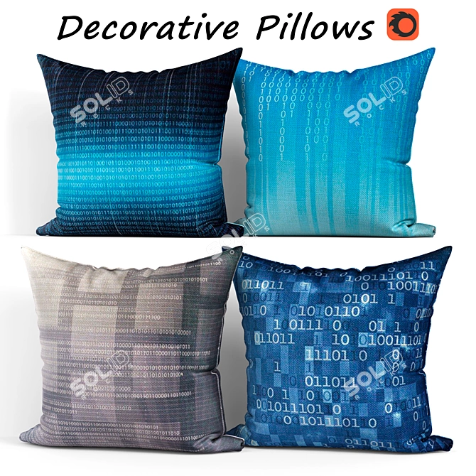 Luxury Decorative Pillows Set 3D model image 1