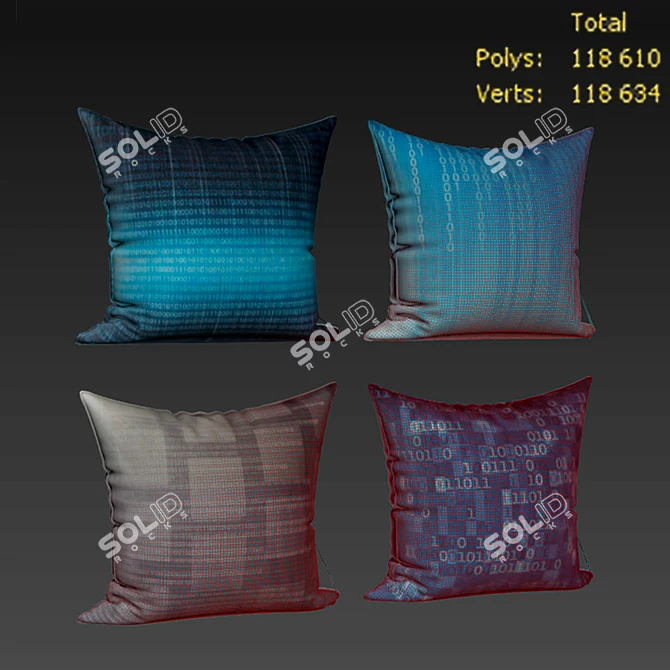 Luxury Decorative Pillows Set 3D model image 2